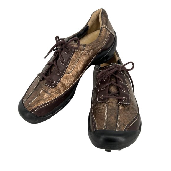 Wolky Brown Leather Metallic Walking Shoes Lace Up Size 37 EU 6 US - Picture 6 of 10